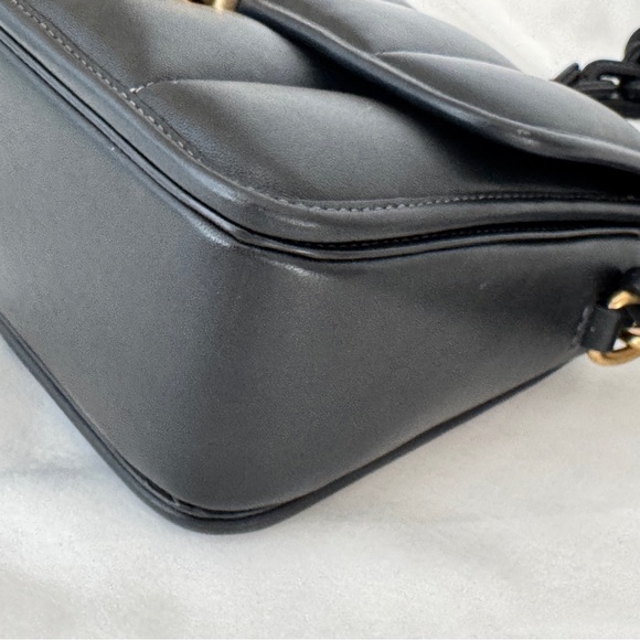 COACH Pillow Studio 25 Shoulder Bag With Quilting Black/ Gold with 2 Straps - Picture 11 of 15